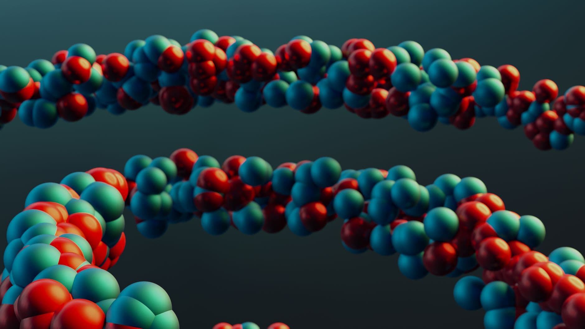 Colorful molecular model illustrating peptide structure.